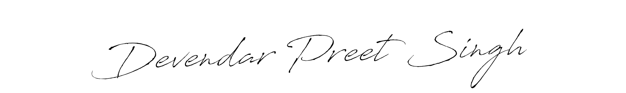Design your own signature with our free online signature maker. With this signature software, you can create a handwritten (Antro_Vectra) signature for name Devendar Preet Singh. Devendar Preet Singh signature style 6 images and pictures png