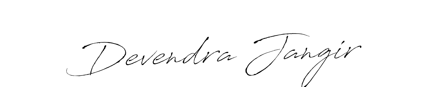 Make a beautiful signature design for name Devendra Jangir. With this signature (Antro_Vectra) style, you can create a handwritten signature for free. Devendra Jangir signature style 6 images and pictures png