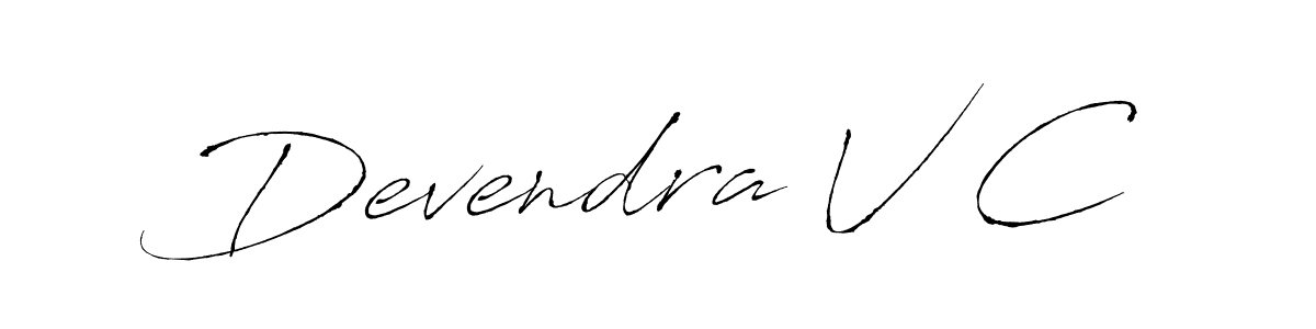 Devendra V C stylish signature style. Best Handwritten Sign (Antro_Vectra) for my name. Handwritten Signature Collection Ideas for my name Devendra V C. Devendra V C signature style 6 images and pictures png