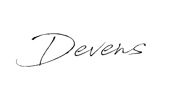 Make a beautiful signature design for name Devens. With this signature (Antro_Vectra) style, you can create a handwritten signature for free. Devens signature style 6 images and pictures png