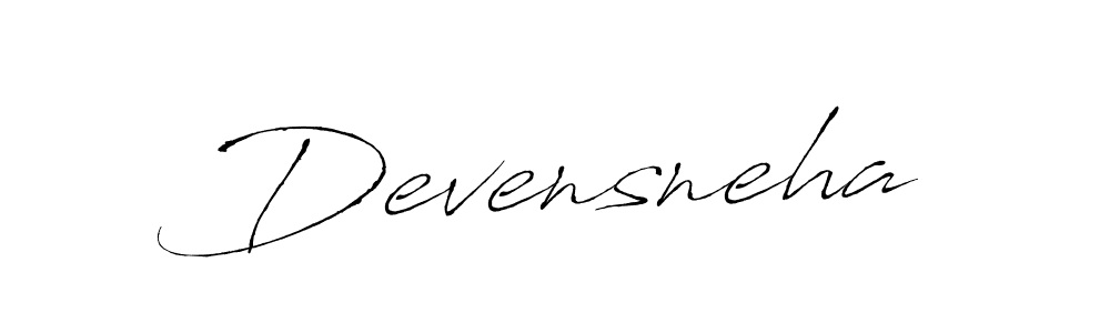 Make a beautiful signature design for name Devensneha. With this signature (Antro_Vectra) style, you can create a handwritten signature for free. Devensneha signature style 6 images and pictures png