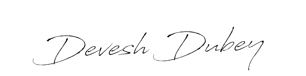 Devesh Dubey stylish signature style. Best Handwritten Sign (Antro_Vectra) for my name. Handwritten Signature Collection Ideas for my name Devesh Dubey. Devesh Dubey signature style 6 images and pictures png