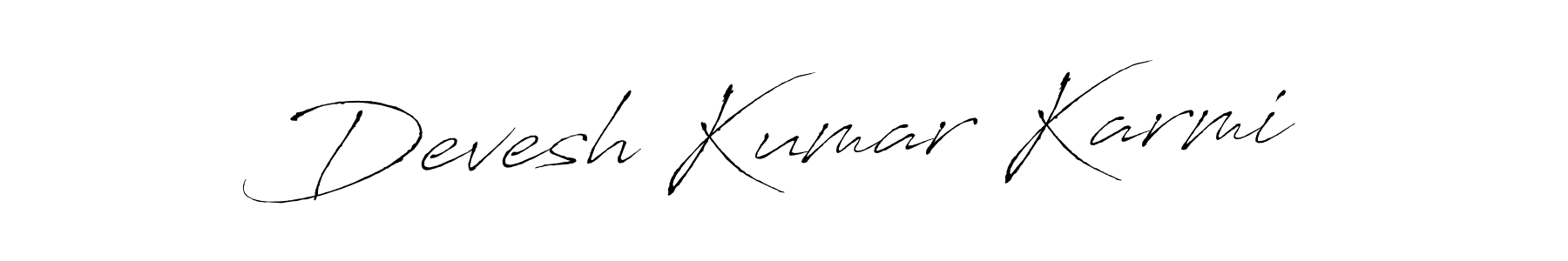 How to make Devesh Kumar Karmi name signature. Use Antro_Vectra style for creating short signs online. This is the latest handwritten sign. Devesh Kumar Karmi signature style 6 images and pictures png