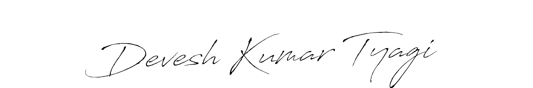 How to make Devesh Kumar Tyagi name signature. Use Antro_Vectra style for creating short signs online. This is the latest handwritten sign. Devesh Kumar Tyagi signature style 6 images and pictures png