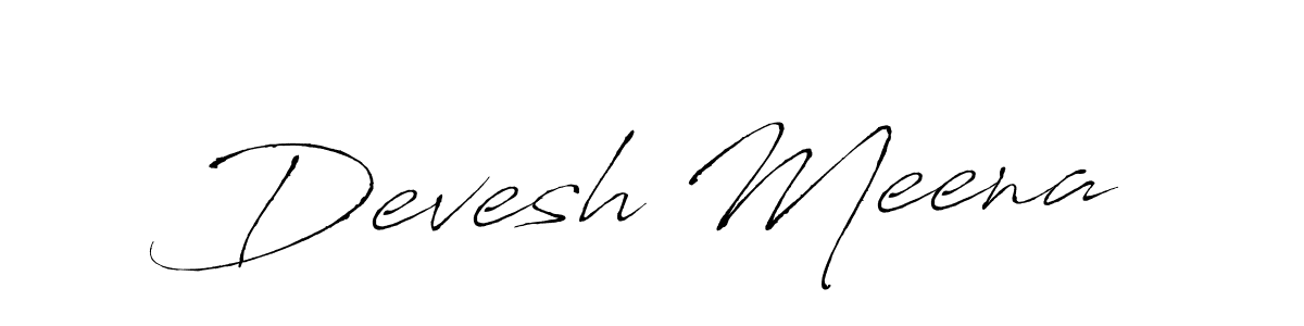 How to make Devesh Meena name signature. Use Antro_Vectra style for creating short signs online. This is the latest handwritten sign. Devesh Meena signature style 6 images and pictures png