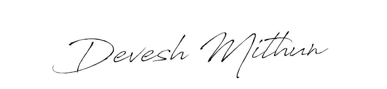 Antro_Vectra is a professional signature style that is perfect for those who want to add a touch of class to their signature. It is also a great choice for those who want to make their signature more unique. Get Devesh Mithun name to fancy signature for free. Devesh Mithun signature style 6 images and pictures png