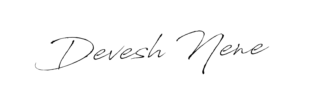 How to make Devesh Nene name signature. Use Antro_Vectra style for creating short signs online. This is the latest handwritten sign. Devesh Nene signature style 6 images and pictures png