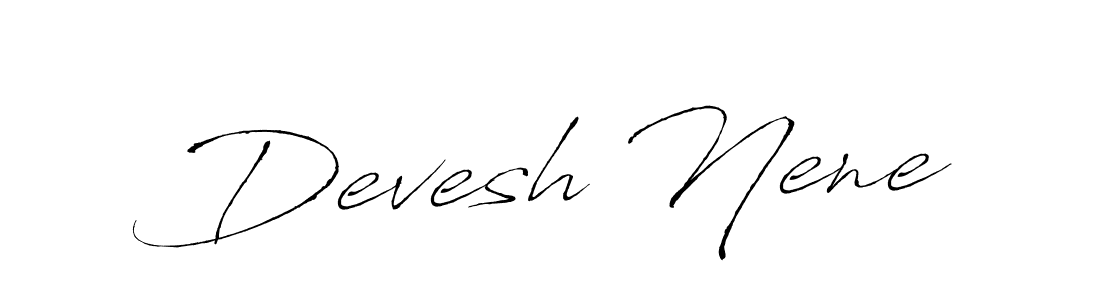 How to make Devesh Nene name signature. Use Antro_Vectra style for creating short signs online. This is the latest handwritten sign. Devesh Nene signature style 6 images and pictures png