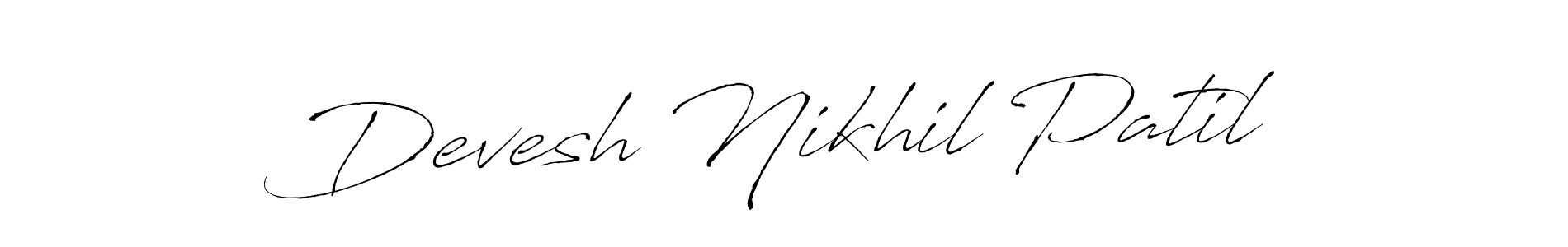 if you are searching for the best signature style for your name Devesh Nikhil Patil. so please give up your signature search. here we have designed multiple signature styles  using Antro_Vectra. Devesh Nikhil Patil signature style 6 images and pictures png