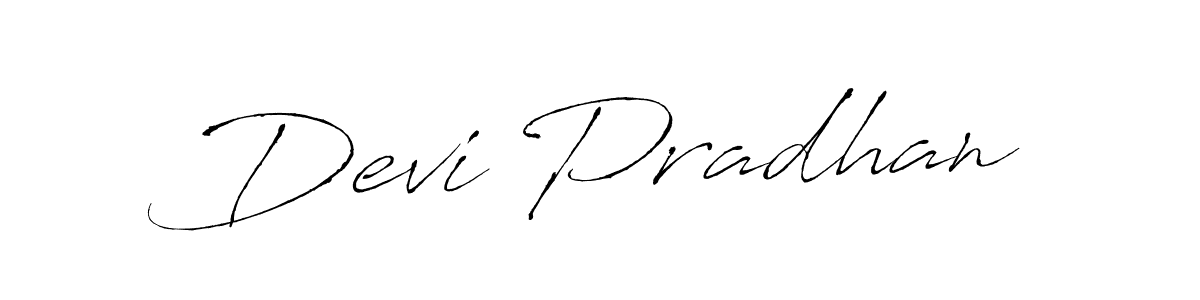 Make a beautiful signature design for name Devi Pradhan. With this signature (Antro_Vectra) style, you can create a handwritten signature for free. Devi Pradhan signature style 6 images and pictures png