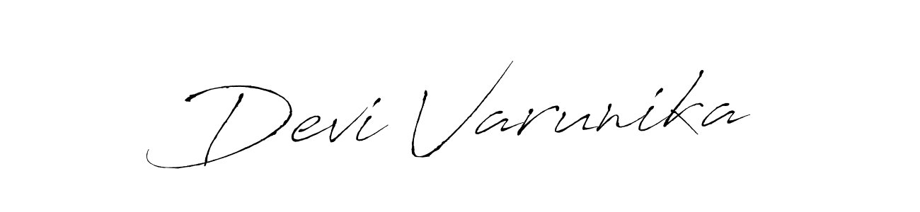 Make a beautiful signature design for name Devi Varunika. With this signature (Antro_Vectra) style, you can create a handwritten signature for free. Devi Varunika signature style 6 images and pictures png