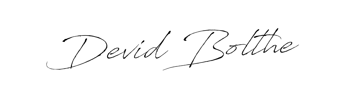 The best way (Antro_Vectra) to make a short signature is to pick only two or three words in your name. The name Devid Bolthe include a total of six letters. For converting this name. Devid Bolthe signature style 6 images and pictures png