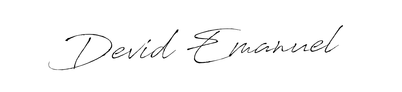 The best way (Antro_Vectra) to make a short signature is to pick only two or three words in your name. The name Devid Emanuel include a total of six letters. For converting this name. Devid Emanuel signature style 6 images and pictures png