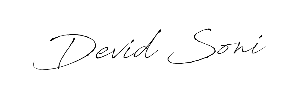 You should practise on your own different ways (Antro_Vectra) to write your name (Devid Soni) in signature. don't let someone else do it for you. Devid Soni signature style 6 images and pictures png