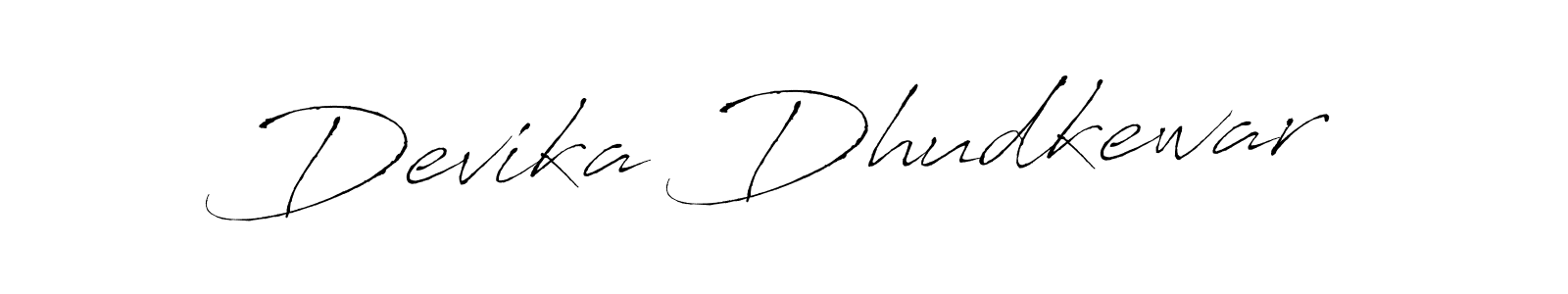 Antro_Vectra is a professional signature style that is perfect for those who want to add a touch of class to their signature. It is also a great choice for those who want to make their signature more unique. Get Devika Dhudkewar name to fancy signature for free. Devika Dhudkewar signature style 6 images and pictures png