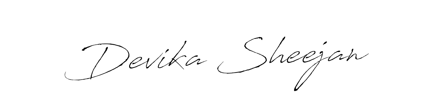 Make a beautiful signature design for name Devika Sheejan. With this signature (Antro_Vectra) style, you can create a handwritten signature for free. Devika Sheejan signature style 6 images and pictures png
