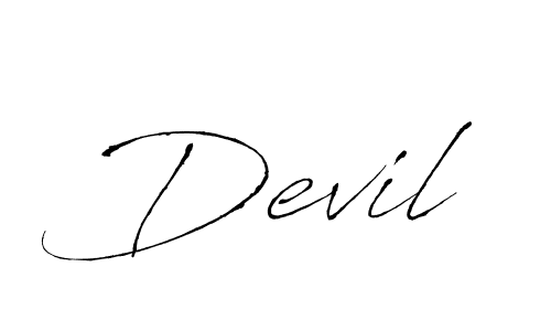 Design your own signature with our free online signature maker. With this signature software, you can create a handwritten (Antro_Vectra) signature for name Devil. Devil signature style 6 images and pictures png
