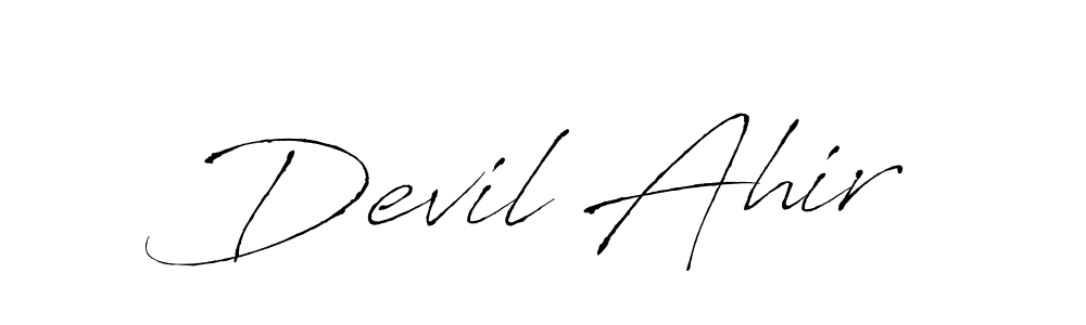 You should practise on your own different ways (Antro_Vectra) to write your name (Devil Ahir) in signature. don't let someone else do it for you. Devil Ahir signature style 6 images and pictures png