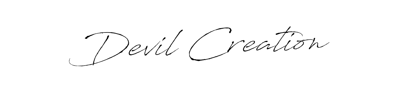 Devil Creation stylish signature style. Best Handwritten Sign (Antro_Vectra) for my name. Handwritten Signature Collection Ideas for my name Devil Creation. Devil Creation signature style 6 images and pictures png