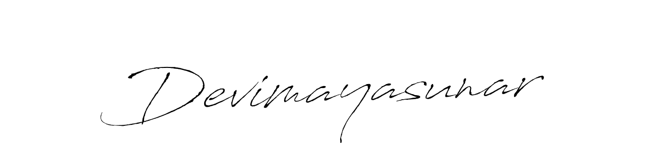 How to make Devimayasunar name signature. Use Antro_Vectra style for creating short signs online. This is the latest handwritten sign. Devimayasunar signature style 6 images and pictures png