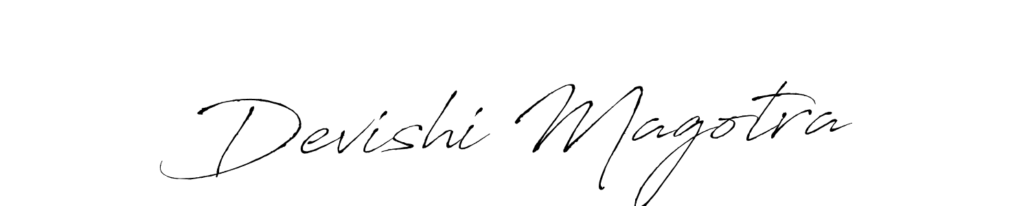 Make a beautiful signature design for name Devishi Magotra. With this signature (Antro_Vectra) style, you can create a handwritten signature for free. Devishi Magotra signature style 6 images and pictures png