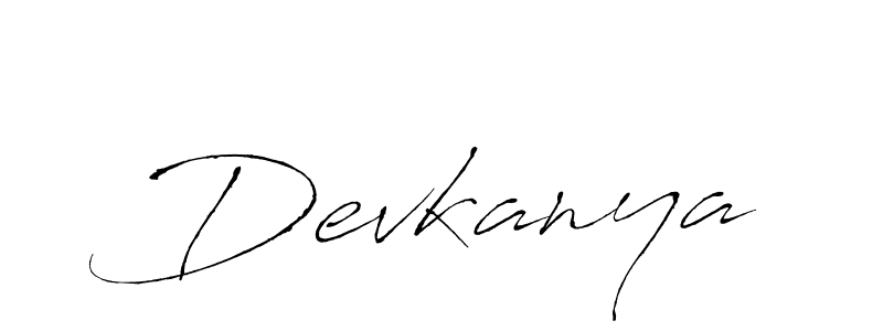 Design your own signature with our free online signature maker. With this signature software, you can create a handwritten (Antro_Vectra) signature for name Devkanya. Devkanya signature style 6 images and pictures png