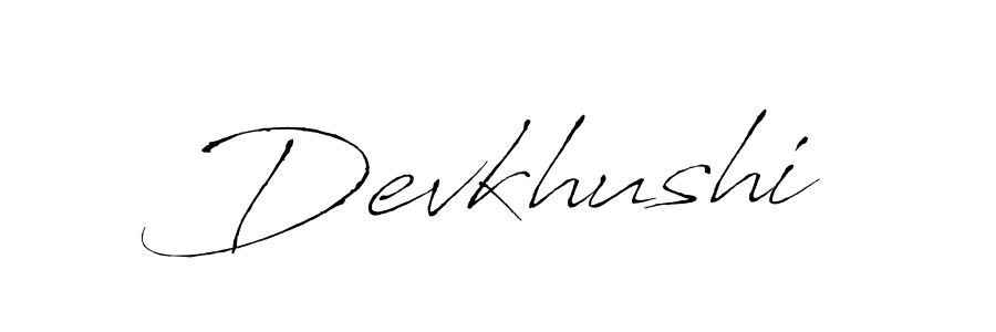 Use a signature maker to create a handwritten signature online. With this signature software, you can design (Antro_Vectra) your own signature for name Devkhushi. Devkhushi signature style 6 images and pictures png