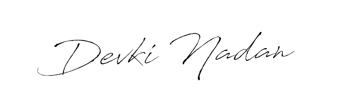 How to make Devki Nadan name signature. Use Antro_Vectra style for creating short signs online. This is the latest handwritten sign. Devki Nadan signature style 6 images and pictures png