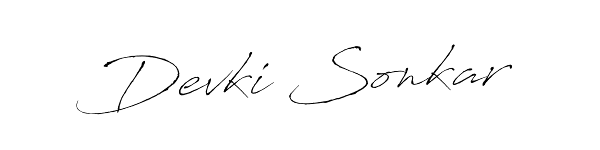 Design your own signature with our free online signature maker. With this signature software, you can create a handwritten (Antro_Vectra) signature for name Devki Sonkar. Devki Sonkar signature style 6 images and pictures png