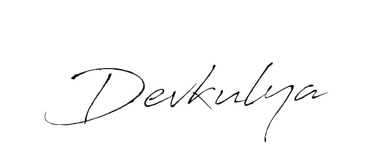 Antro_Vectra is a professional signature style that is perfect for those who want to add a touch of class to their signature. It is also a great choice for those who want to make their signature more unique. Get Devkulya name to fancy signature for free. Devkulya signature style 6 images and pictures png