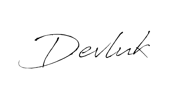 Use a signature maker to create a handwritten signature online. With this signature software, you can design (Antro_Vectra) your own signature for name Devluk. Devluk signature style 6 images and pictures png