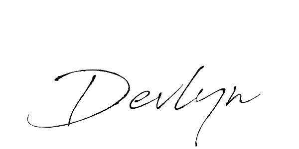 Design your own signature with our free online signature maker. With this signature software, you can create a handwritten (Antro_Vectra) signature for name Devlyn. Devlyn signature style 6 images and pictures png
