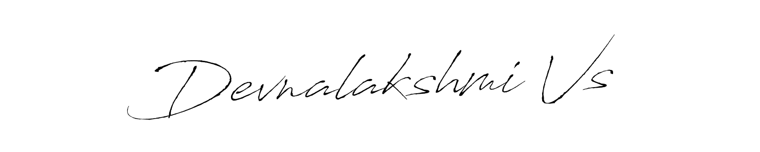 Antro_Vectra is a professional signature style that is perfect for those who want to add a touch of class to their signature. It is also a great choice for those who want to make their signature more unique. Get Devnalakshmi Vs name to fancy signature for free. Devnalakshmi Vs signature style 6 images and pictures png