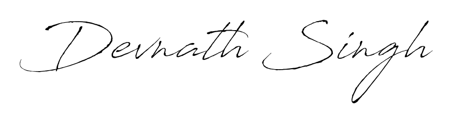 The Antro_Vectra font transforms the name Devnath Singh into an executive sign with sharp precision and distinguished character. Devnath Singh signature style 6 images and pictures png