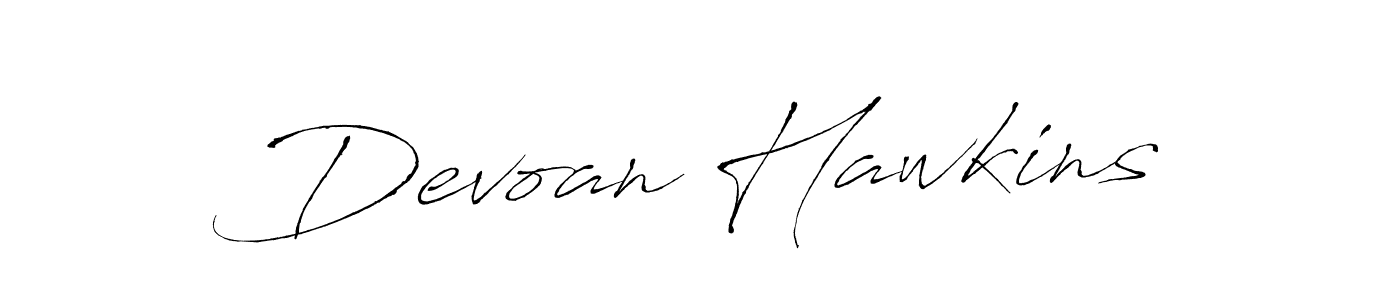 How to make Devoan Hawkins name signature. Use Antro_Vectra style for creating short signs online. This is the latest handwritten sign. Devoan Hawkins signature style 6 images and pictures png