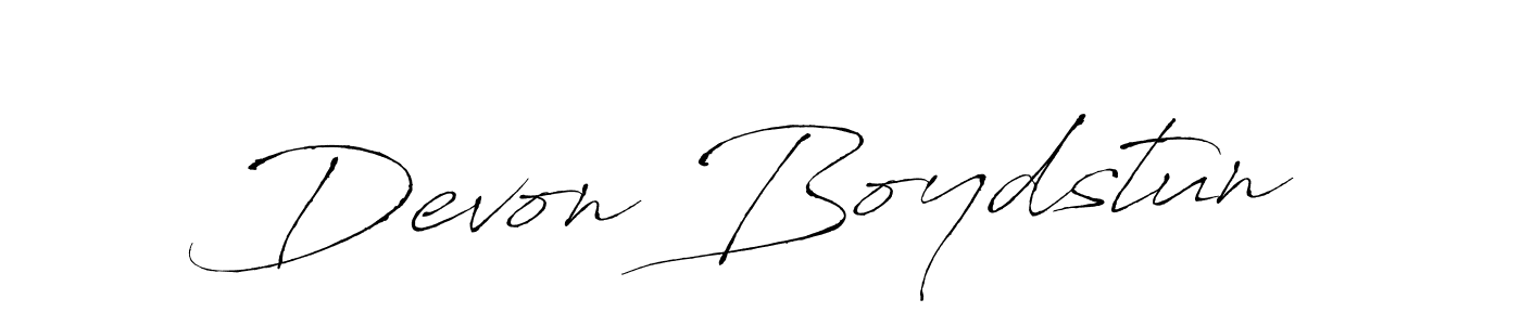 Make a beautiful signature design for name Devon Boydstun. With this signature (Antro_Vectra) style, you can create a handwritten signature for free. Devon Boydstun signature style 6 images and pictures png