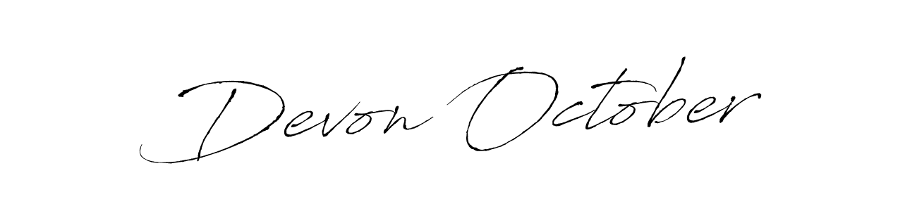 Similarly Antro_Vectra is the best handwritten signature design. Signature creator online .You can use it as an online autograph creator for name Devon October. Devon October signature style 6 images and pictures png