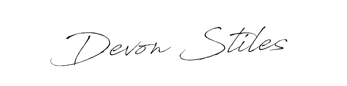 Make a beautiful signature design for name Devon Stiles. With this signature (Antro_Vectra) style, you can create a handwritten signature for free. Devon Stiles signature style 6 images and pictures png