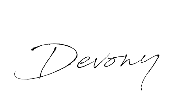 Make a beautiful signature design for name Devony. With this signature (Antro_Vectra) style, you can create a handwritten signature for free. Devony signature style 6 images and pictures png