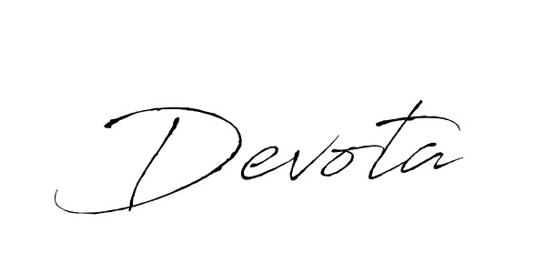 Antro_Vectra is a professional signature style that is perfect for those who want to add a touch of class to their signature. It is also a great choice for those who want to make their signature more unique. Get Devota name to fancy signature for free. Devota signature style 6 images and pictures png