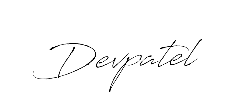 Devpatel stylish signature style. Best Handwritten Sign (Antro_Vectra) for my name. Handwritten Signature Collection Ideas for my name Devpatel. Devpatel signature style 6 images and pictures png