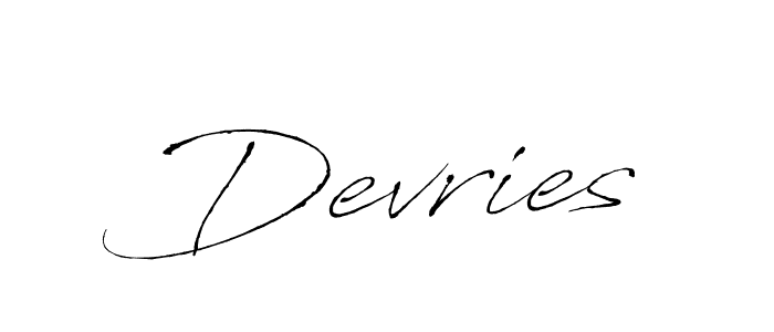 Design your own signature with our free online signature maker. With this signature software, you can create a handwritten (Antro_Vectra) signature for name Devries. Devries signature style 6 images and pictures png