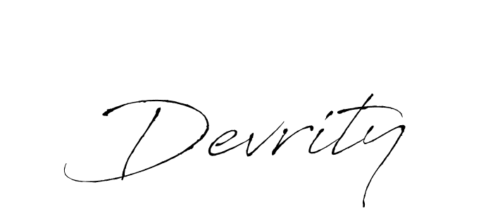 Make a beautiful signature design for name Devrity. With this signature (Antro_Vectra) style, you can create a handwritten signature for free. Devrity signature style 6 images and pictures png