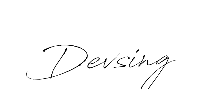 Make a beautiful signature design for name Devsing. With this signature (Antro_Vectra) style, you can create a handwritten signature for free. Devsing signature style 6 images and pictures png