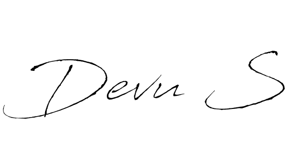 Use a signature maker to create a handwritten signature online. With this signature software, you can design (Antro_Vectra) your own signature for name Devu S. Devu S signature style 6 images and pictures png