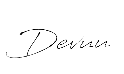 Make a beautiful signature design for name Devuu. With this signature (Antro_Vectra) style, you can create a handwritten signature for free. Devuu signature style 6 images and pictures png