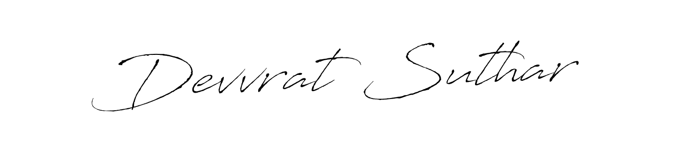 How to make Devvrat Suthar signature? Antro_Vectra is a professional autograph style. Create handwritten signature for Devvrat Suthar name. Devvrat Suthar signature style 6 images and pictures png