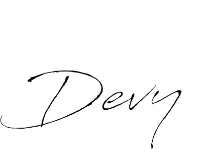 Antro_Vectra is a professional signature style that is perfect for those who want to add a touch of class to their signature. It is also a great choice for those who want to make their signature more unique. Get Devy name to fancy signature for free. Devy signature style 6 images and pictures png