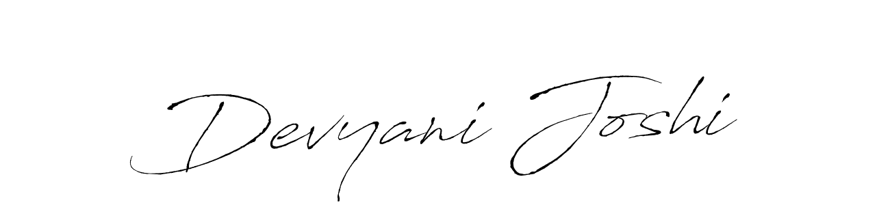 Make a beautiful signature design for name Devyani Joshi. With this signature (Antro_Vectra) style, you can create a handwritten signature for free. Devyani Joshi signature style 6 images and pictures png