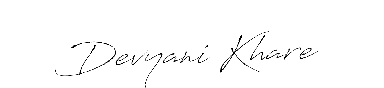 Design your own signature with our free online signature maker. With this signature software, you can create a handwritten (Antro_Vectra) signature for name Devyani Khare. Devyani Khare signature style 6 images and pictures png